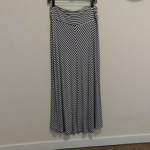 Chevron Cotton Maxi Skirt